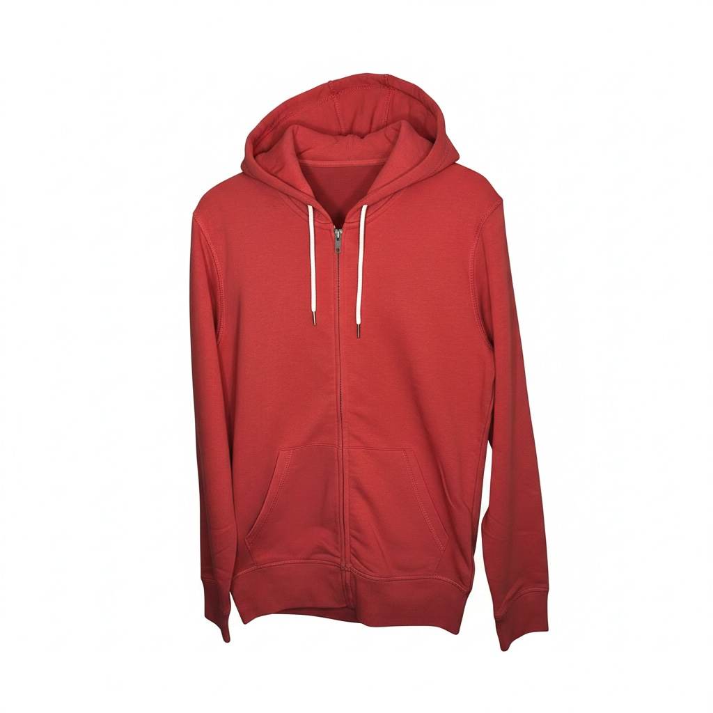 Casual zip-up hooded sweatshirt