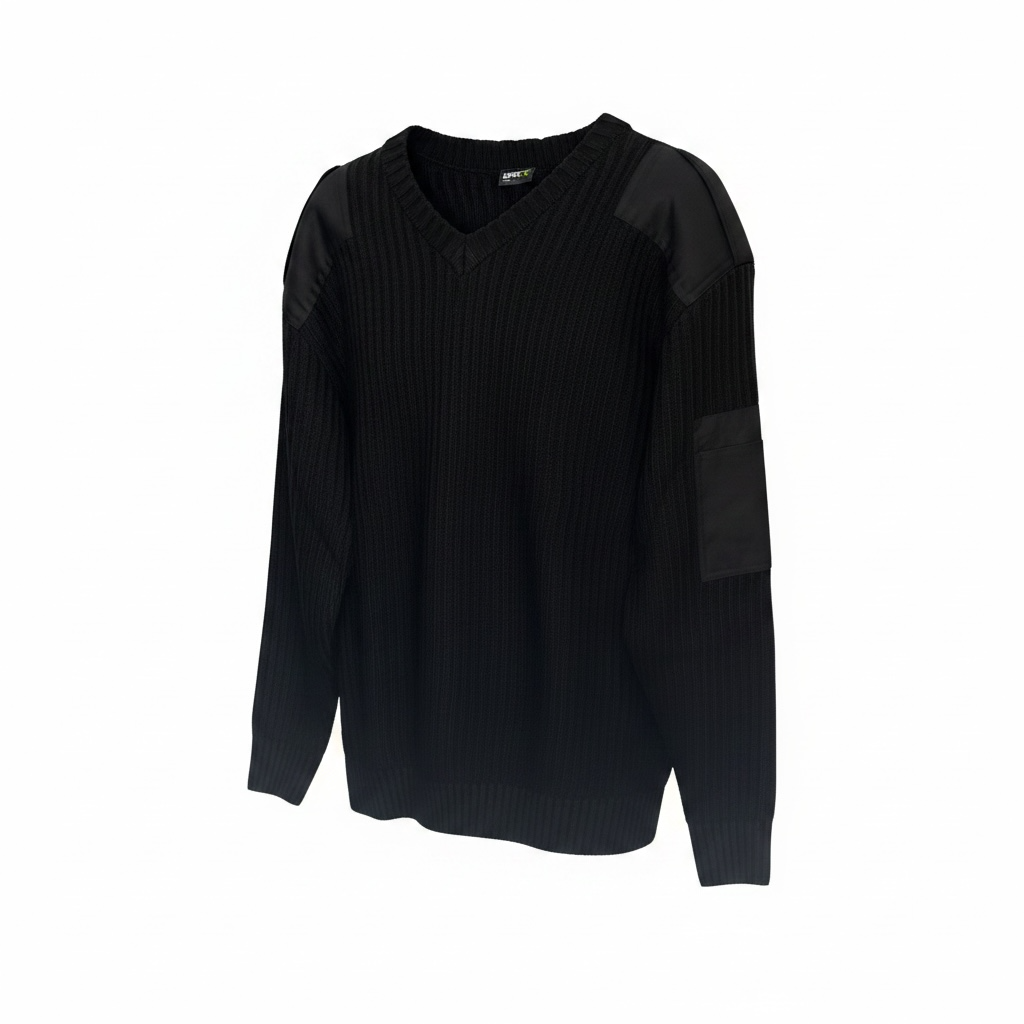 Black rib-knit sweater