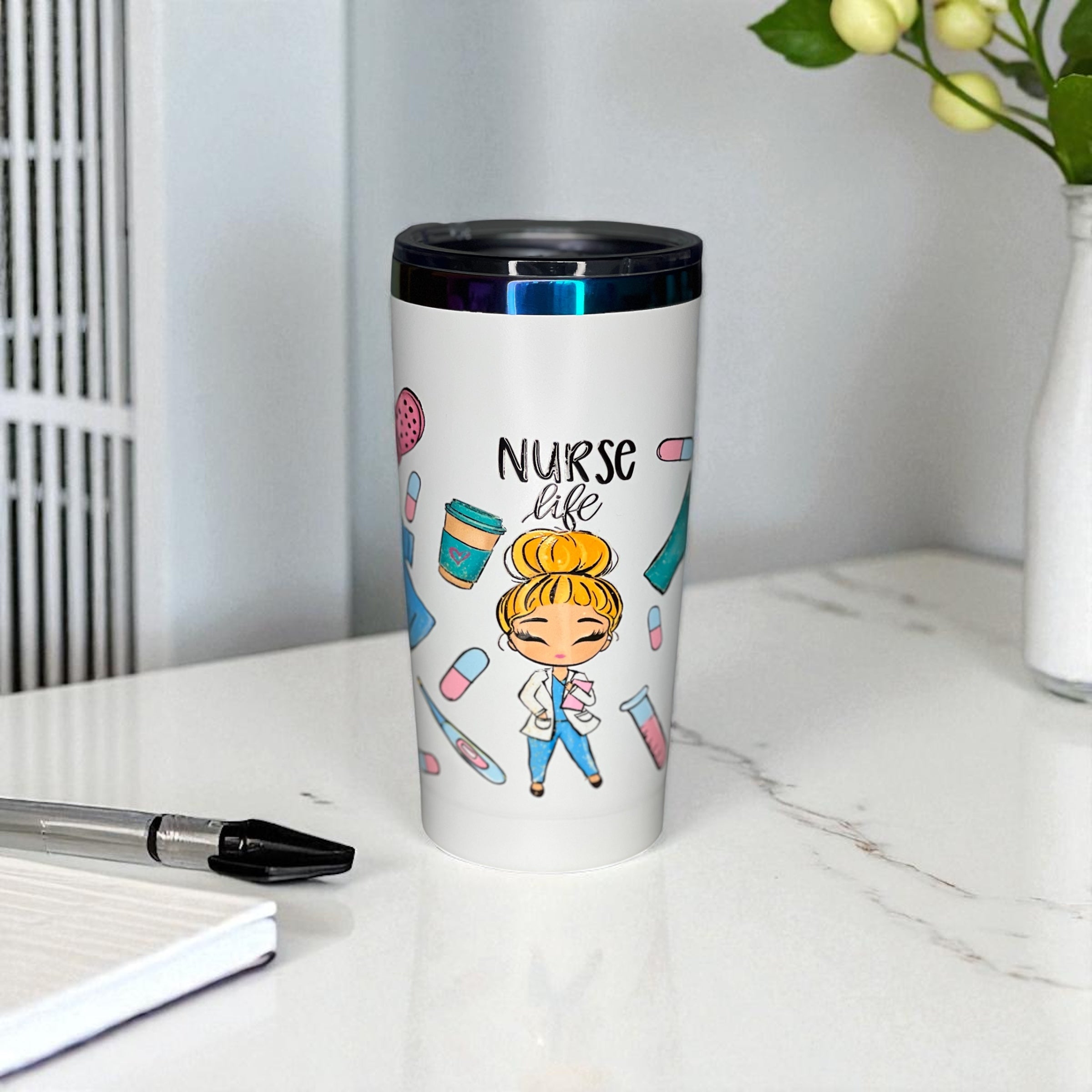 Travel Coffee Cup. Nurse gift