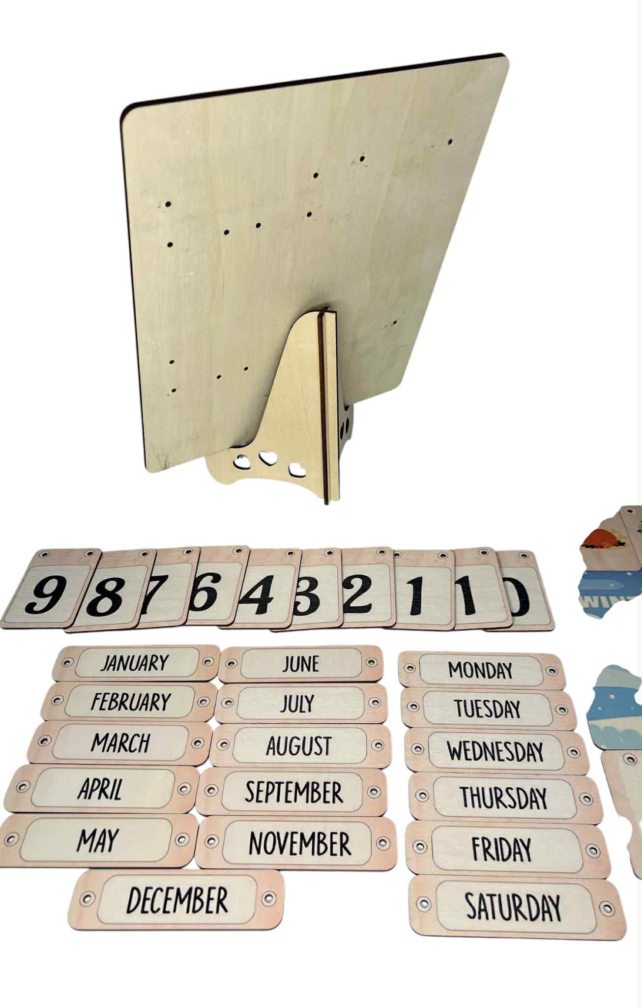 Girl/ toddler, Montessori Learning Activities, Wood Calendar, present