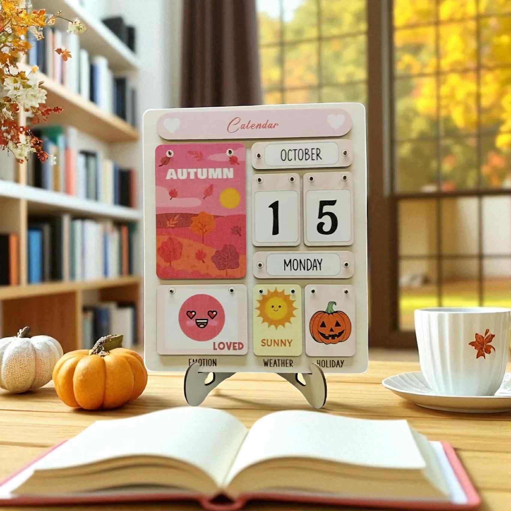 Girl/ toddler, Montessori Learning Activities, Wood Calendar, present