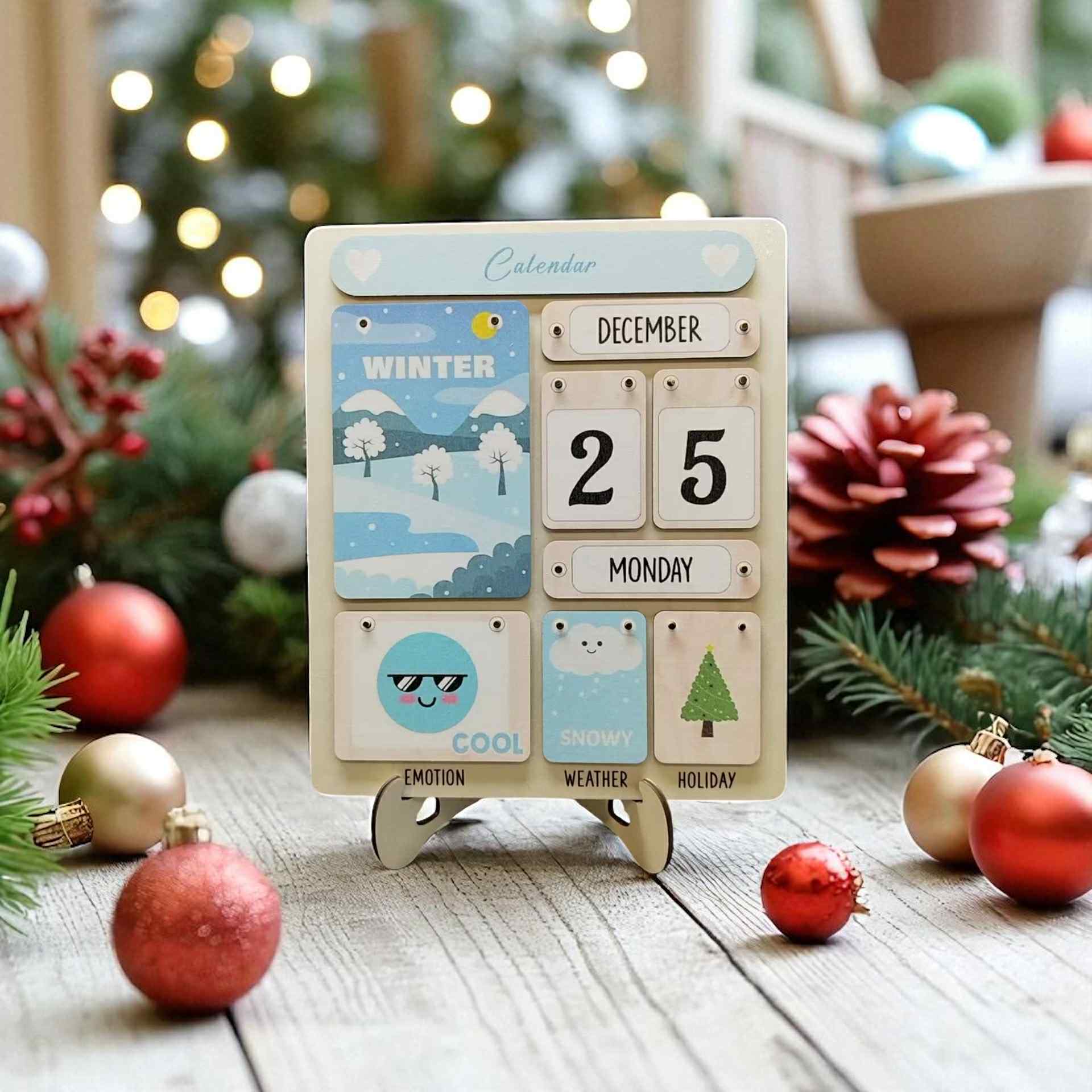 Boys/ toddler,  Montessori Learning Activities, Wood Calendar, present